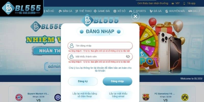 Đăng Nhập BL555 - Hướng Dẫn Thao Tác Dễ Dàng Nhanh Chóng 5 Đăng nhập BL555 nhanh chóng chỉ với 3 bước